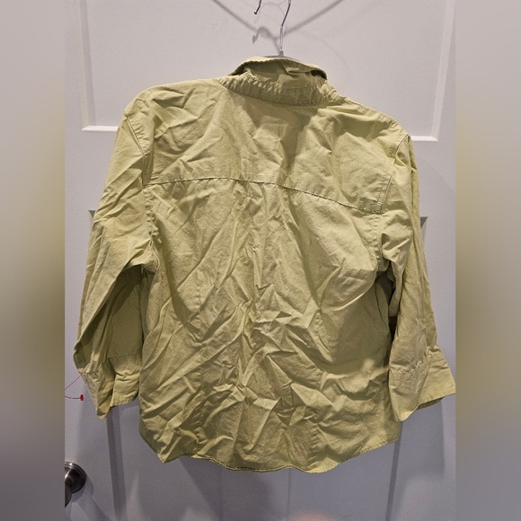 Crazy Horse by Liz Claiborne Women’s Button-Up Shirt Size 10 | Chartreuse Cotton - Picture 4 of 7